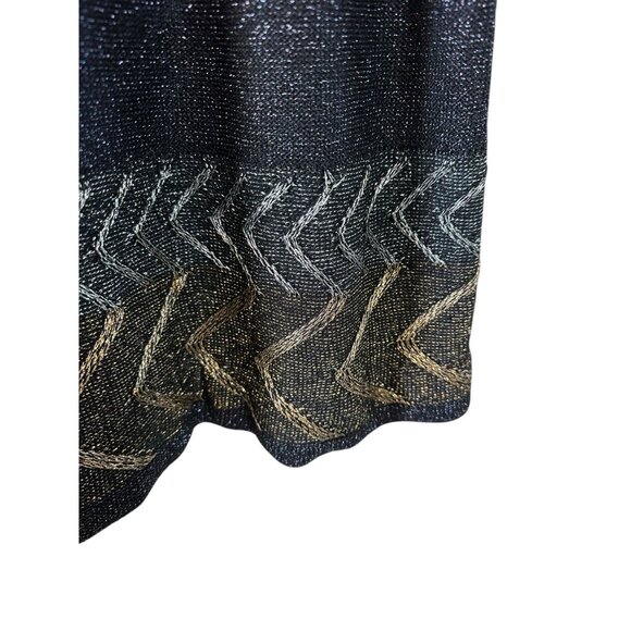 Vintage 70's Wenjilli Black Metallic Knit Maxi Sweater Dress Size 5/6 - Picture 7 of 10